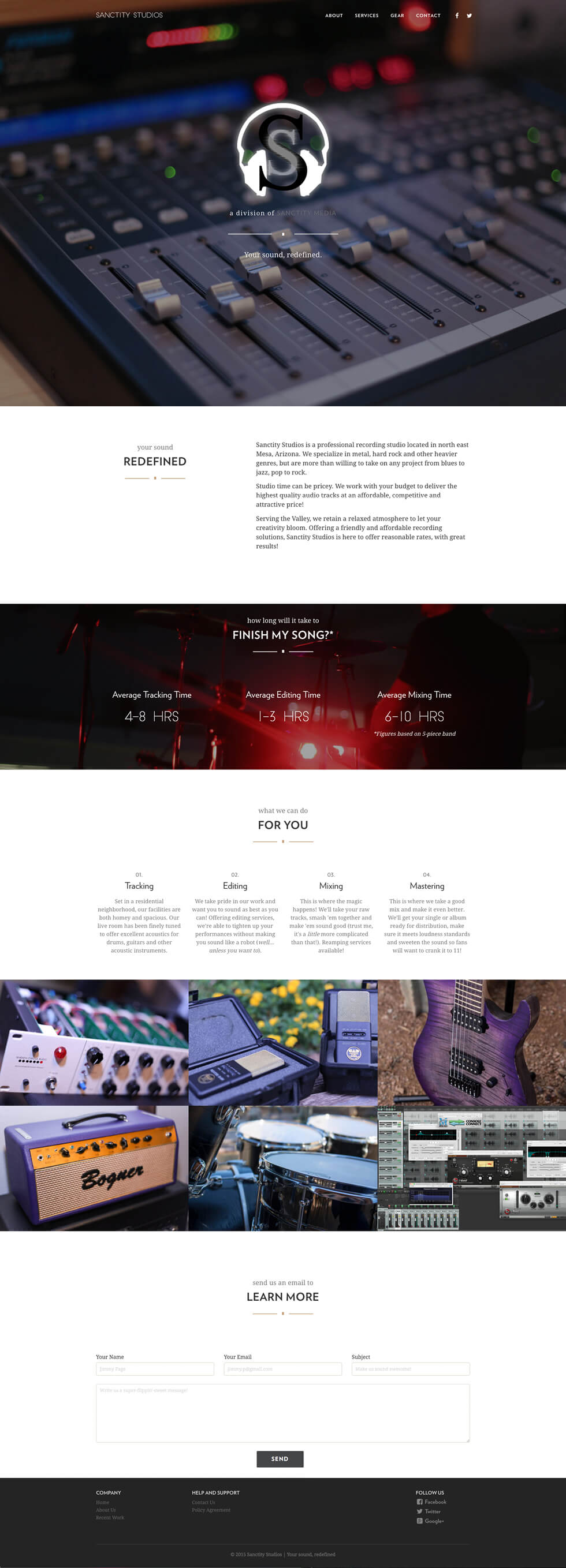 Website one-page redesign